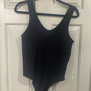 Gypsy + Jade Black Ribbed Bodysuit